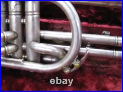 Elklhart Silver Cornet 1942 with Case and Mouthpiece Parts or Repair