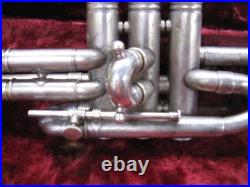 Elklhart Silver Cornet 1942 with Case and Mouthpiece Parts or Repair