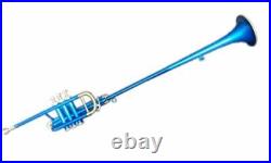 FLAG TRUMPET Low Pitch BLUE Brass Musical Instrument sale on