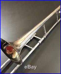 F. A Reynolds Tenor Silver Trombone 1930's with Case, RARE No Reserve. 99c