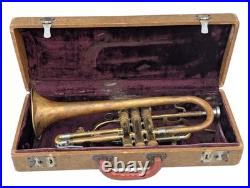 F. E. Olds Ambassador Cornet WithCase Circa 1943 Serial Number 117538. Still Plays