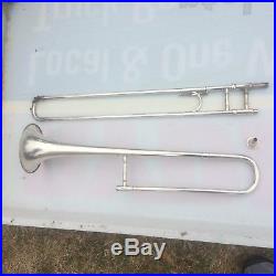 F. E. Olds Vintage Silver Trombone 1795 m. 1920 Medium. Bore