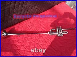 Flag Trumpet Herald Trumpets Musical Instruments Chrome Bb Pitch + Mouthpiece