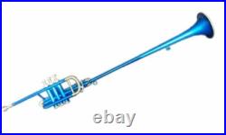 Flag Trumpet Low Pitch Blue Brass Musical Instrument for Intermediate Student