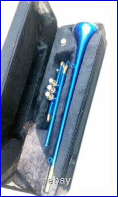 Flag Trumpet Low Pitch Blue Brass Musical Instrument for Intermediate Student Flag Trumpet Low Pitch Blue Brass Musical Instrument for Intermediate Student