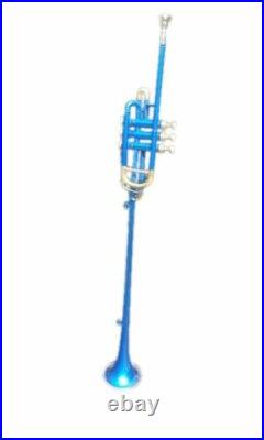 Flag Trumpet Low Pitch Blue Brass Musical Instrument for Intermediate Student