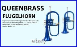 Flugel Horn BLUE Color Bb Flat 3 Valve With Hard Case Mouthpiece