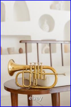 Flugel Horn Brass Bb Flat 4 Valve With Hard Case Mouthpiece Flugel Horn