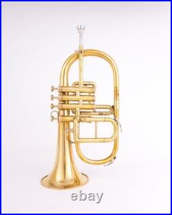 Flugel Horn Brass Bb Flat 4 Valve With Hard Case Mouthpiece Flugel Horn