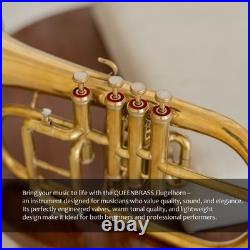 Flugel Horn Brass Bb Flat 4 Valve With Hard Case Mouthpiece Flugel Horn