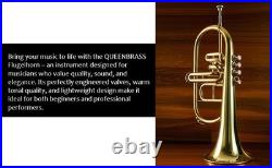 Flugel Horn Brass Bb Flat 4 Valve With Hard Case Mouthpiece Flugel Horn