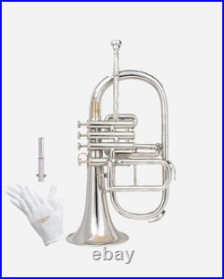 Flugel Horn NICKE Bb Flat 4 Valve With Hard Case Mouthpiece FLUGELHORN