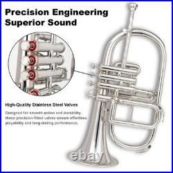 Flugel Horn NICKE Bb Flat 4 Valve With Hard Case Mouthpiece FLUGELHORN