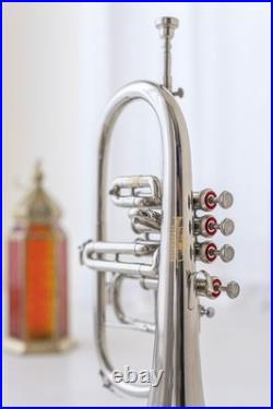 Flugel Horn NICKE Bb Flat 4 Valve With Hard Case Mouthpiece FLUGELHORN