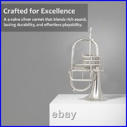 Flugel Horn NICKE Bb Flat 4 Valve With Hard Case Mouthpiece FLUGELHORN