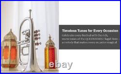 Flugel Horn NICKE Bb Flat 4 Valve With Hard Case Mouthpiece FLUGELHORN