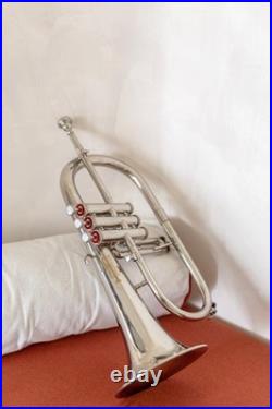 Flugelhorn Sliver 3 Valve Ultrasonically Clean, Case and Mouthpiece