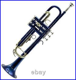 GREAT GIFT Beautiful Band Approved Blue/Gold Trumpet w Hard Case CLEARANCE