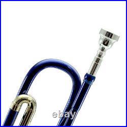 GREAT GIFT Beautiful Band Approved Blue/Gold Trumpet w Hard Case CLEARANCE