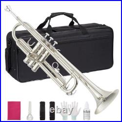 GarveeLife BbTrumpet Standard Nickel Plated Finish, Instruments for Students