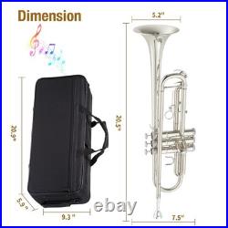 GarveeLife BbTrumpet Standard Nickel Plated Finish, Instruments for Students