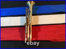 Getzen 300 Trumpet With Case And Mpc In Raw Brass Made In The U. S. A. Good Horn