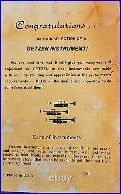 Getzen Capri 590S 1976-1979 Silver withCase, Mouthpiece and other Accessories
