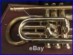 Getzen Shepard's Crook cornet with new raw brass 300 bell, Just Serviced SCR11