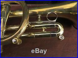 Getzen Shepard's Crook cornet with new raw brass 300 bell, Just Serviced SCR11