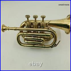 Glorious Antique Delight Pocket Trumpet Bugle Flugel Horn Brass Mouthpiece Gift