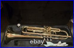 Gold Brass Bb Trumpet Lacquered Piston 3-Valve with Case Mouthpiece Cloth