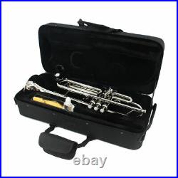 Gold Lacquer Trumpet Bb Flat Brass Wind Instruments with Case Gloves Mouthpiece