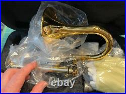 Gold Slide Trumpet Mini Miniature Trombone Bb Horn canvas Case