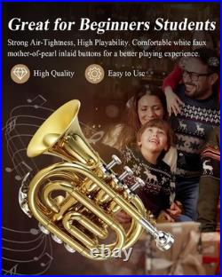 Golden Bb Pocket Trumpet Kit Complete Set with 7C Mouthpiece & Accessories