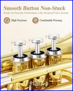 Golden Bb Pocket Trumpet Kit Complete Set with 7C Mouthpiece & Accessories