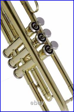 Great Bb Trumpet Brass Finish Bb Trumpet With Free Case+mouthpiece