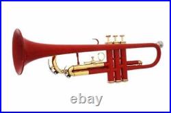 Great Trumpet New Red Brass Bb- Flat trumpet Free Hard Case+ mouthpiece