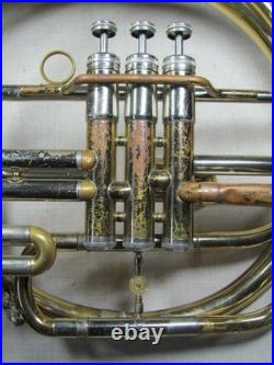 HOLTON MH101 MARCHING MELLOPHONE ELKHORN WI USA VINTAGE WithCASE COSMETIC ISSUES