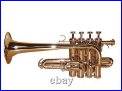 HOT SALE! Bb/A Flat PICCOLO TRUMPET NICKEL PLATED WITH FREE HARDCASE+ MOUTHPIECE