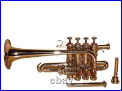 HOT SALE! Bb/A Flat PICCOLO TRUMPET NICKEL PLATED WITH FREE HARDCASE+ MOUTHPIECE