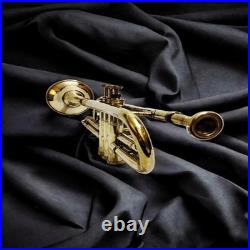 Handmade pipe for music room, music room, non-working brass instruments