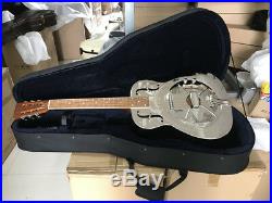 Hawaii Tree Pattern Bell Brass Electric Resonator Guitar Free Case and Strap
