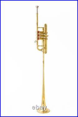 Herald Flag Trumpet in Bb Brass Finish with Case and Mouthpiece for Parade-Band