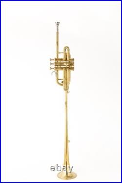 Herald Flag Trumpet in Bb Brass Finish with Case and Mouthpiece for Parade-Band