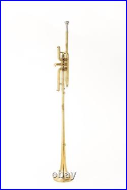 Herald Flag Trumpet in Bb Brass Finish with Case and Mouthpiece for Parade-Band