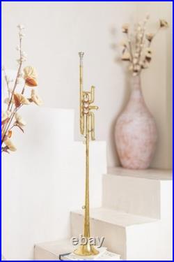 Herald Flag Trumpet in Bb Brass Finish with Case and Mouthpiece for Parade-Band