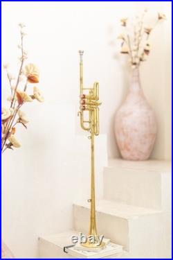 Herald Flag Trumpet in Bb Brass Finish with Case and Mouthpiece for Parade-Band