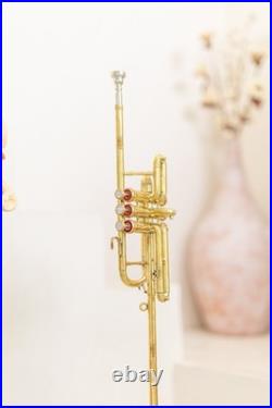 Herald Flag Trumpet in Bb Brass Finish with Case and Mouthpiece for Parade-Band