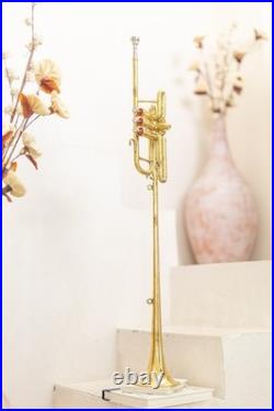 Herald Flag Trumpet in Bb Brass Finish with Case and Mouthpiece for Parade-Band