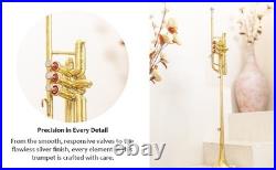 Herald Flag Trumpet in Bb Brass Finish with Case and Mouthpiece for Parade-Band